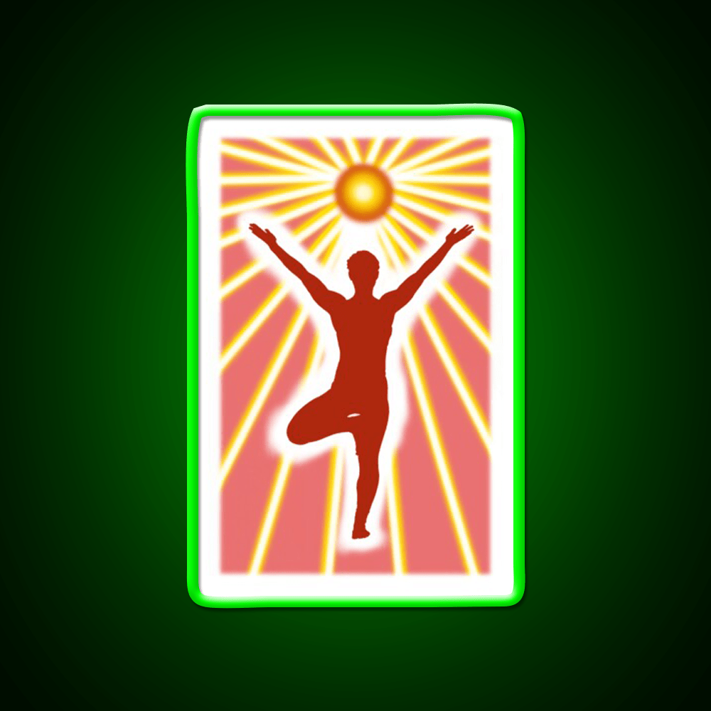 Vrikshasana Tree Yoga Pose Yoga Led Neon Sign For Wellness Space Rgb Color - Shineneon