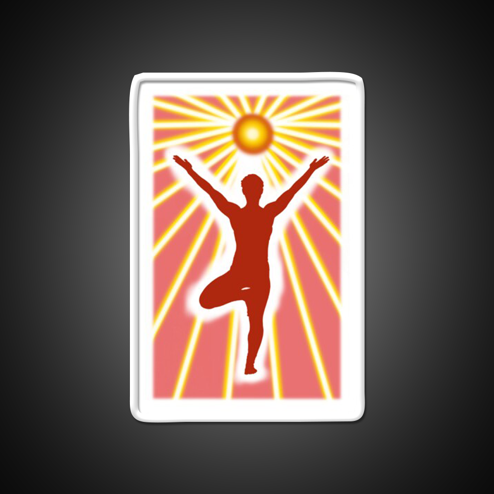 Vrikshasana Tree Yoga Pose Yoga Led Neon Sign For Wellness Space Rgb Color