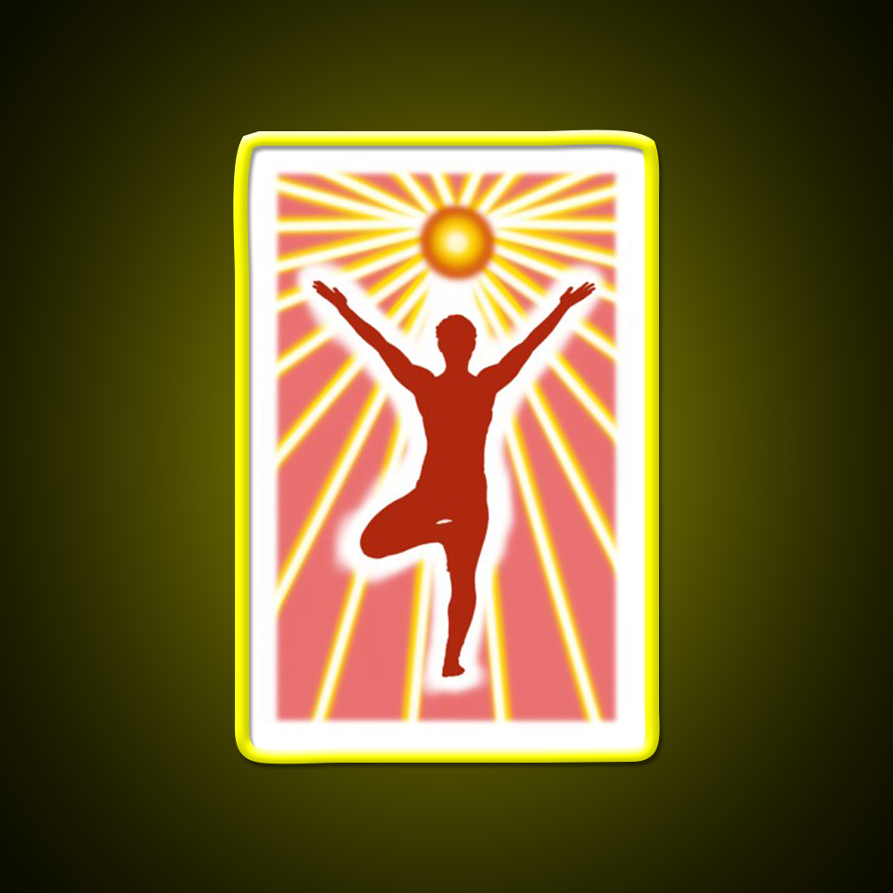 Vrikshasana Tree Yoga Pose Yoga Led Neon Sign For Wellness Space Rgb Color