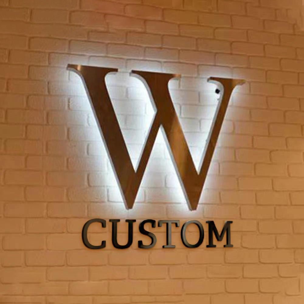 W Custom 3D Backlit Letters Business Metal Led Sign - Shineneon