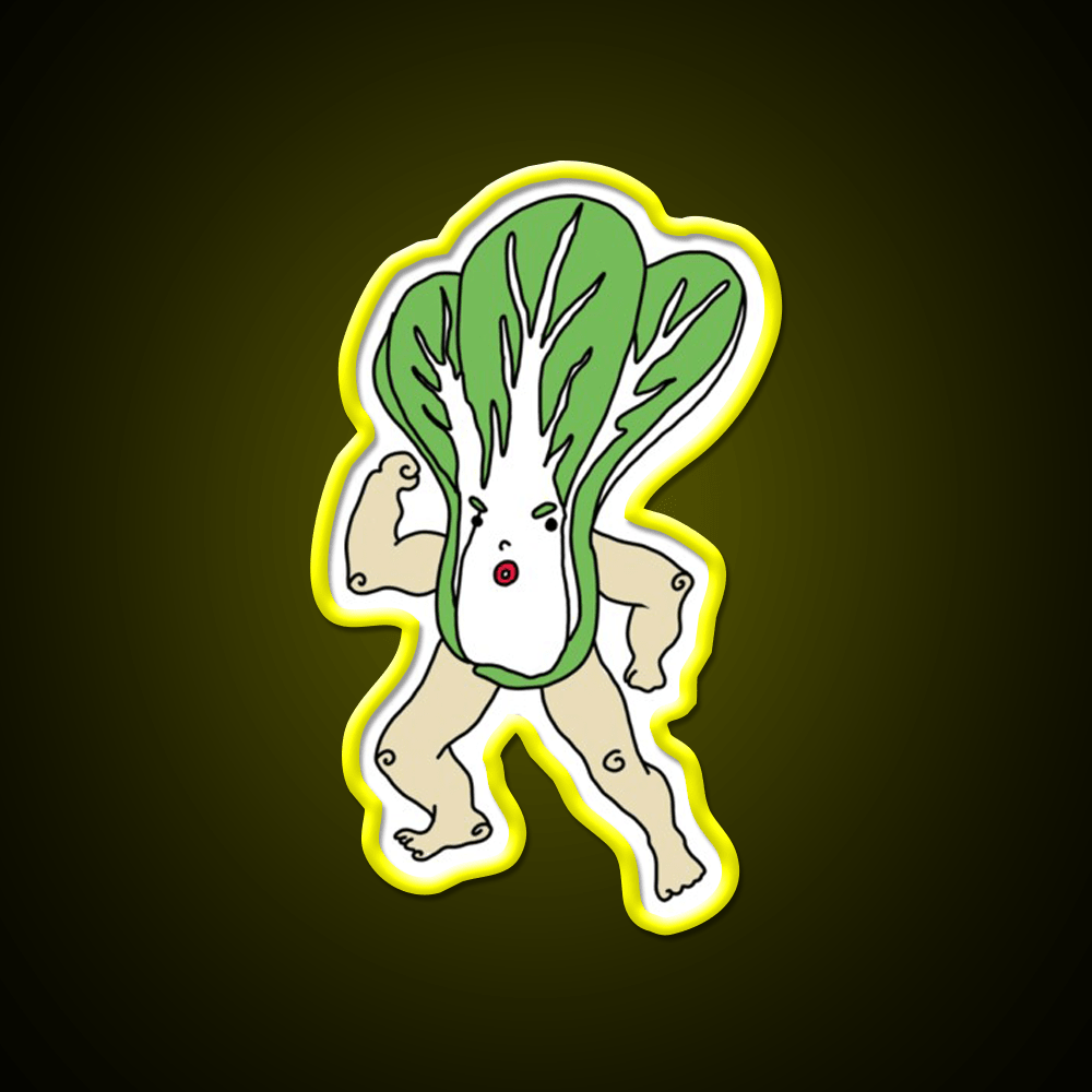 Wacky Snackies Bok Choy Boy Snack Food Led Neon Sign Rgb Color - Shineneon