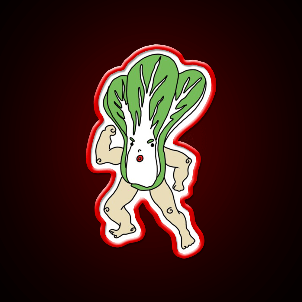 Wacky Snackies Bok Choy Boy Snack Food Led Neon Sign Rgb Color - Shineneon