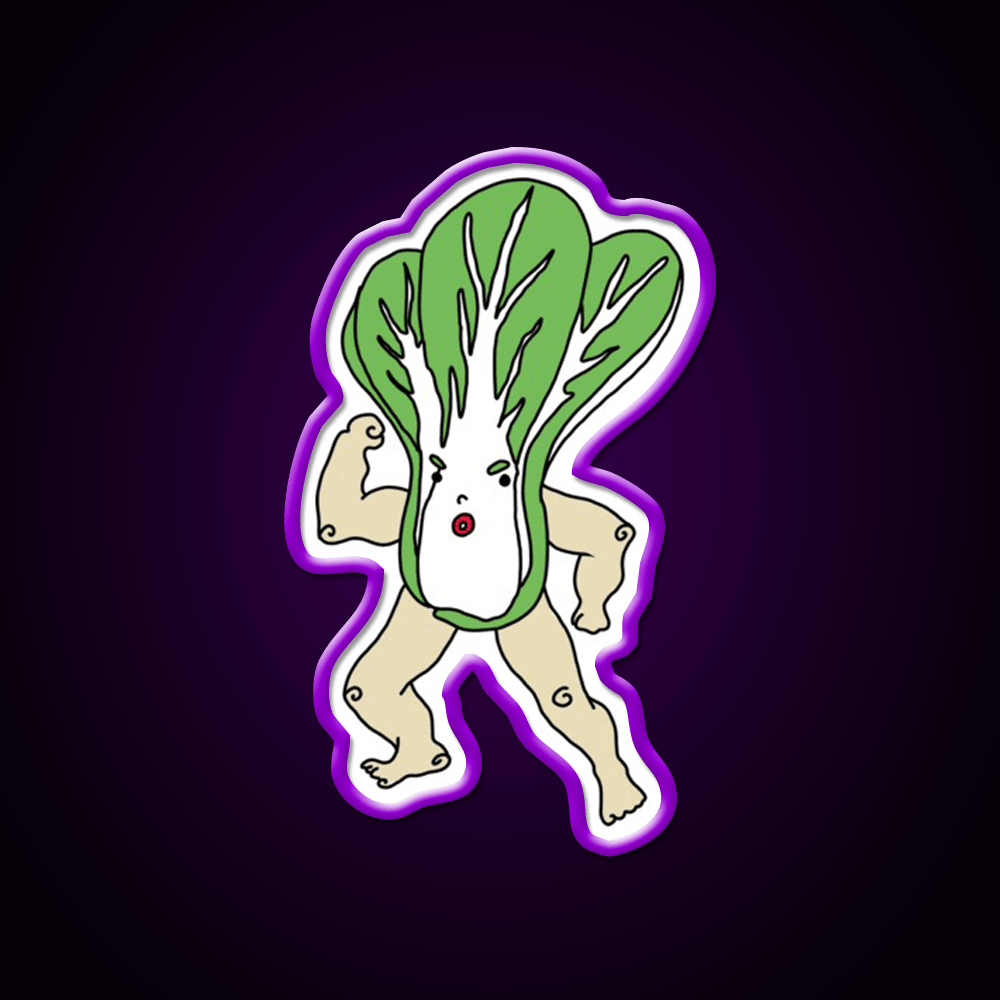 Wacky Snackies Bok Choy Boy Snack Food Led Neon Sign Rgb Color - Shineneon
