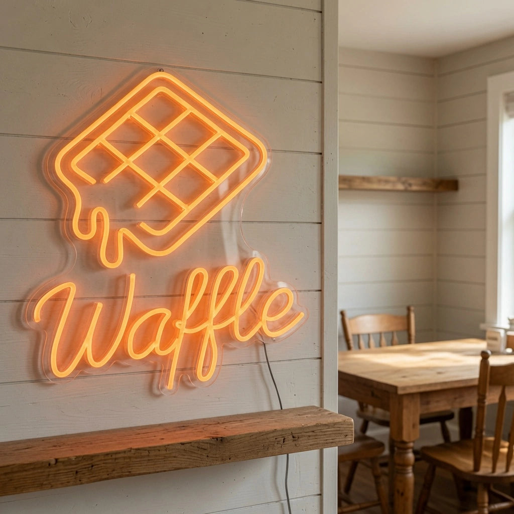 Waffle Business Wall Decor LED Neon Sign - 03 Real Lifestyle Scene