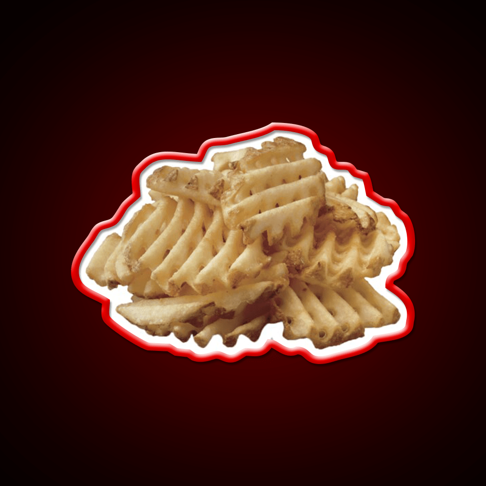 Waffle Fries Fast Food Led Neon Sign For Burger Place Rgb Color - Shineneon