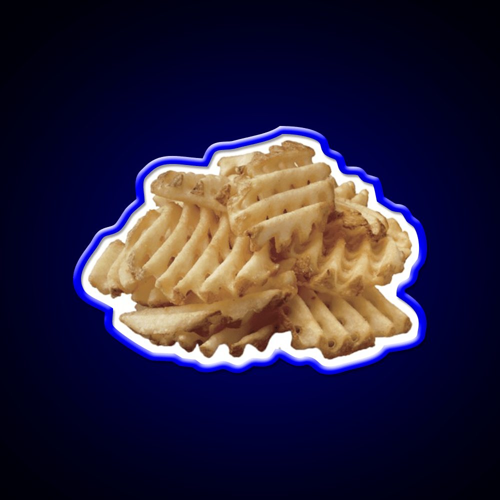 Waffle Fries Fast Food Led Neon Sign For Burger Place Rgb Color - Shineneon