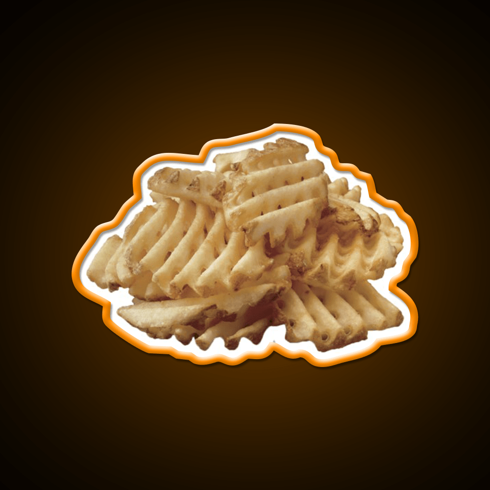 Waffle Fries Fast Food Led Neon Sign For Burger Place Rgb Color - Shineneon