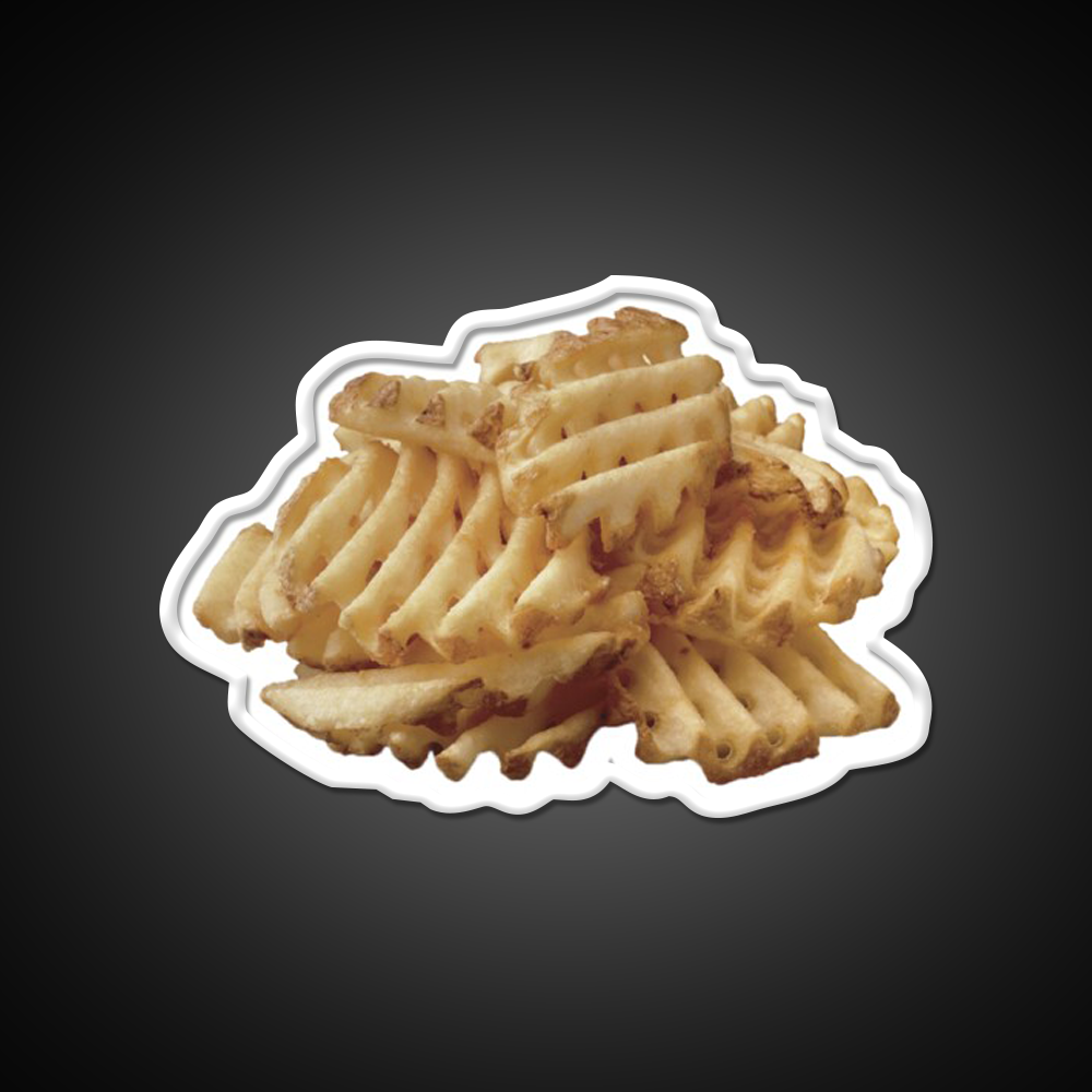 Waffle Fries Fast Food Led Neon Sign For Burger Place Rgb Color