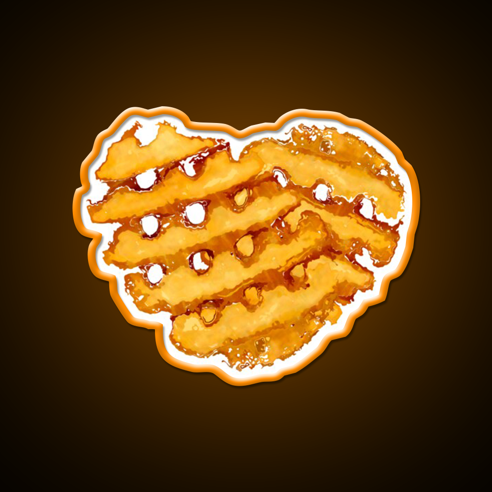 Waffle Fries In Love Fast Food Led Neon Sign For Burger Place Rgb Color