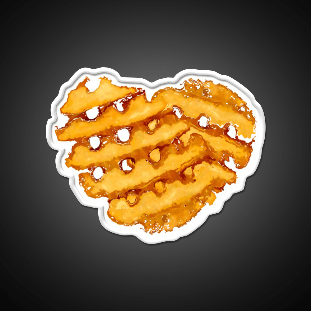 Waffle Fries In Love Fast Food Led Neon Sign For Burger Place Rgb Color - Shineneon