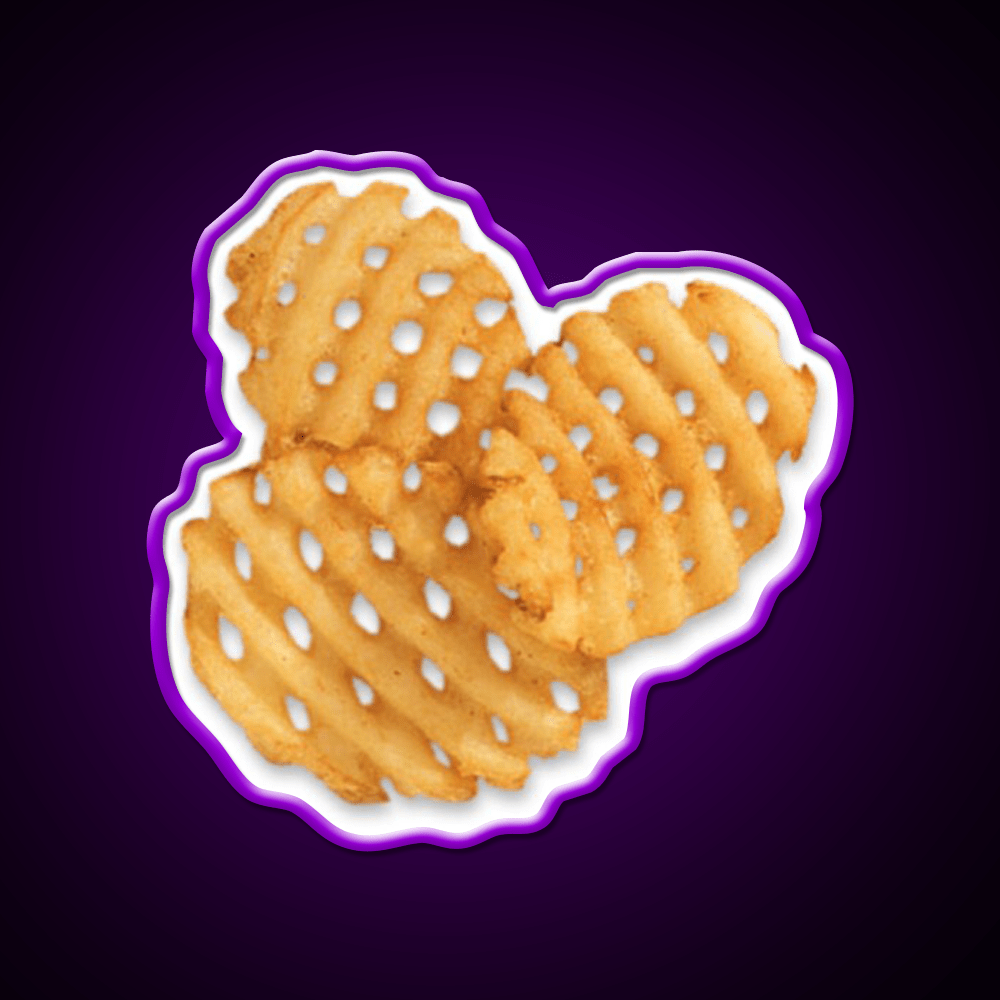 Waffle Fries Snack Food Led Neon Sign Rgb Color - Shineneon