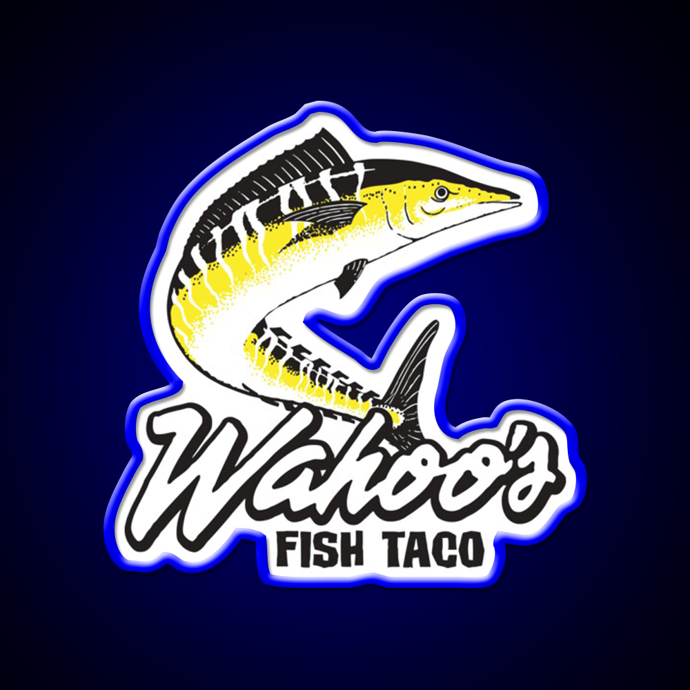 Wahoos Fish Taco Resto Fast Food Led Neon Sign For Burger Place Rgb Color