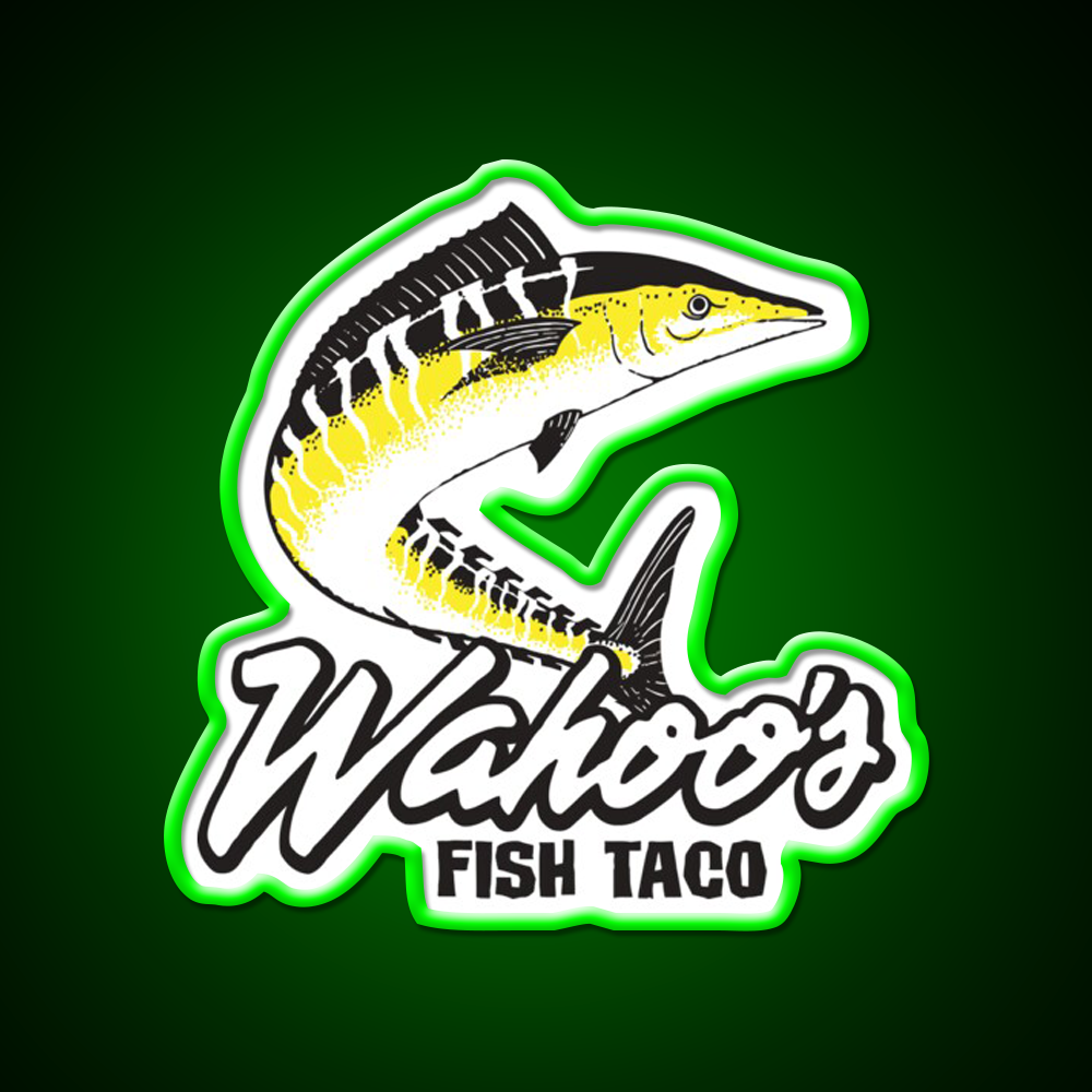 Wahoos Fish Taco Resto Fast Food Led Neon Sign For Burger Place Rgb Color