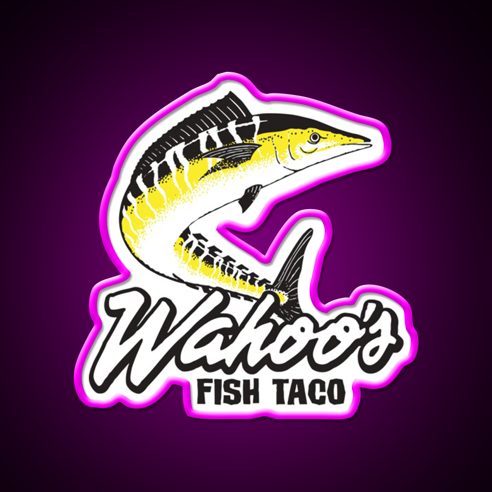 Wahoos Fish Taco Resto Fast Food Led Neon Sign For Burger Place Rgb Color