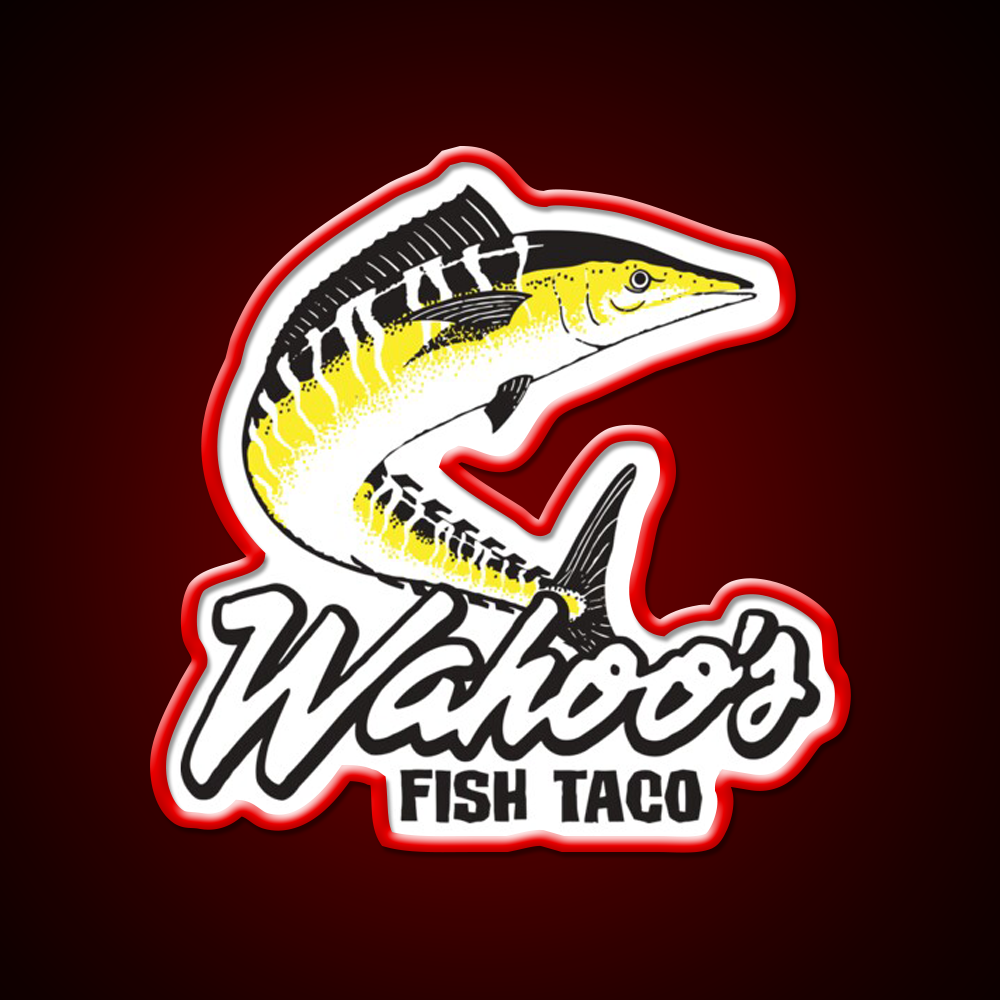 Wahoos Fish Taco Resto Fast Food Led Neon Sign For Burger Place Rgb Color