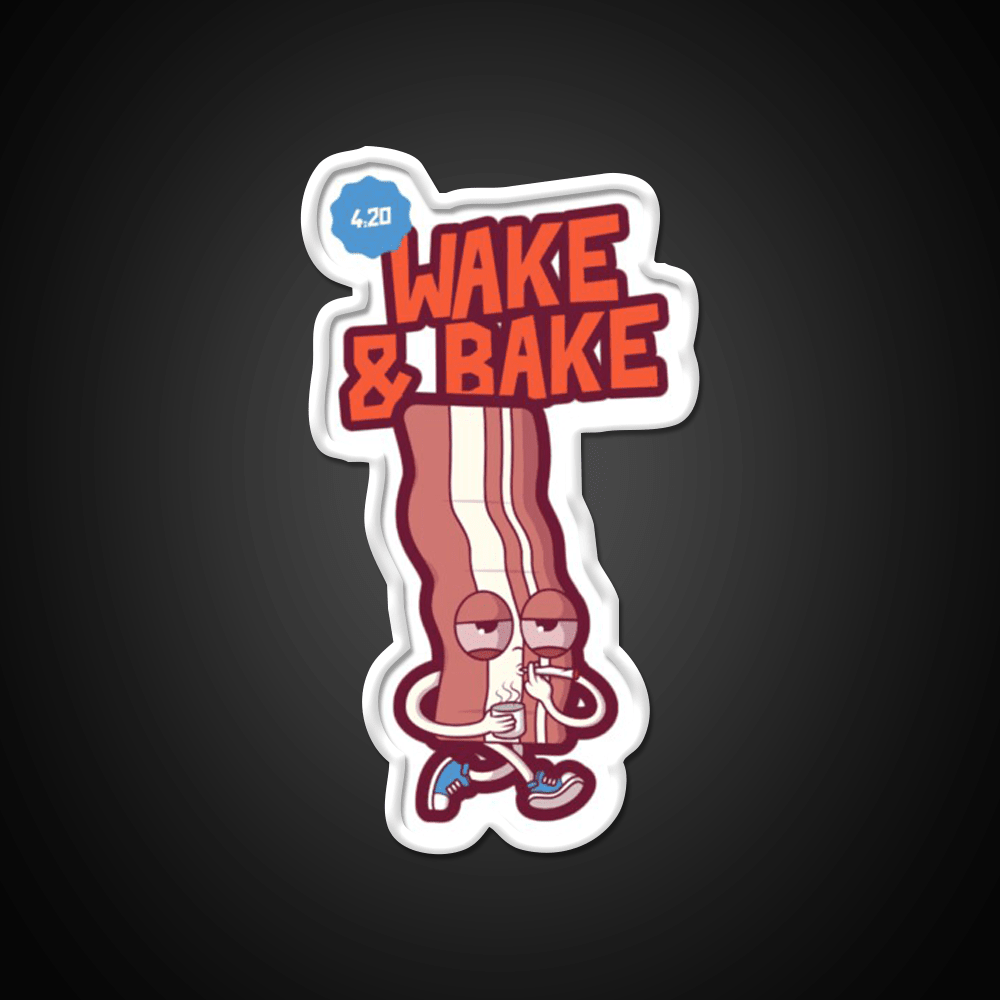 Wake And Bake 420 Hemp Inspired Green Leaf Led Neon Sign Rgb Color - Shineneon