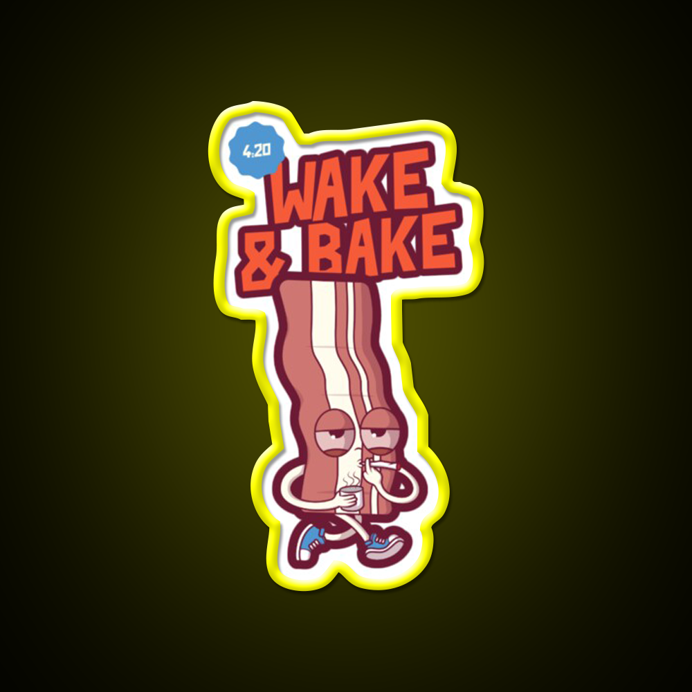 Wake And Bake 420 Hemp Inspired Green Leaf Led Neon Sign Rgb Color - LED neon sign view 7