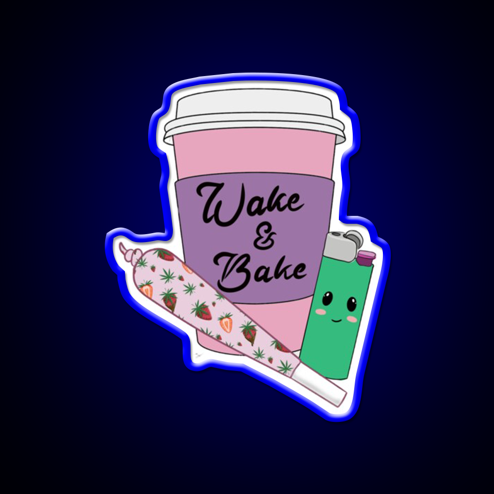 Wake And Bake Hemp Inspired Green Leaf Led Neon Sign Rgb Color - LED neon sign view 5