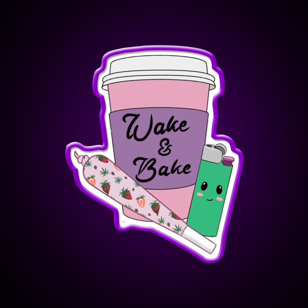 Wake And Bake Hemp Inspired Green Leaf Led Neon Sign Rgb Color - Shineneon