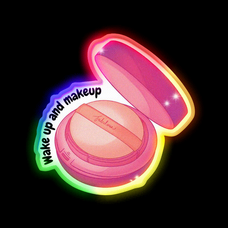 Wakeup And Makeup Nail Salon Led Neon Sign Rgb Color - LED neon sign close-up detail