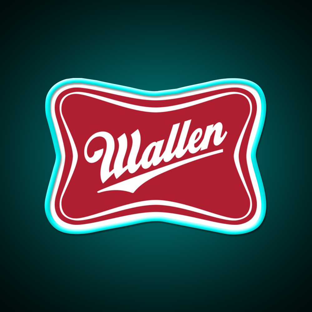 Wallen Beer Country Sign Parody Logo Beer Bar Decor Led Neon Sign Rgb Color - Size and dimension reference