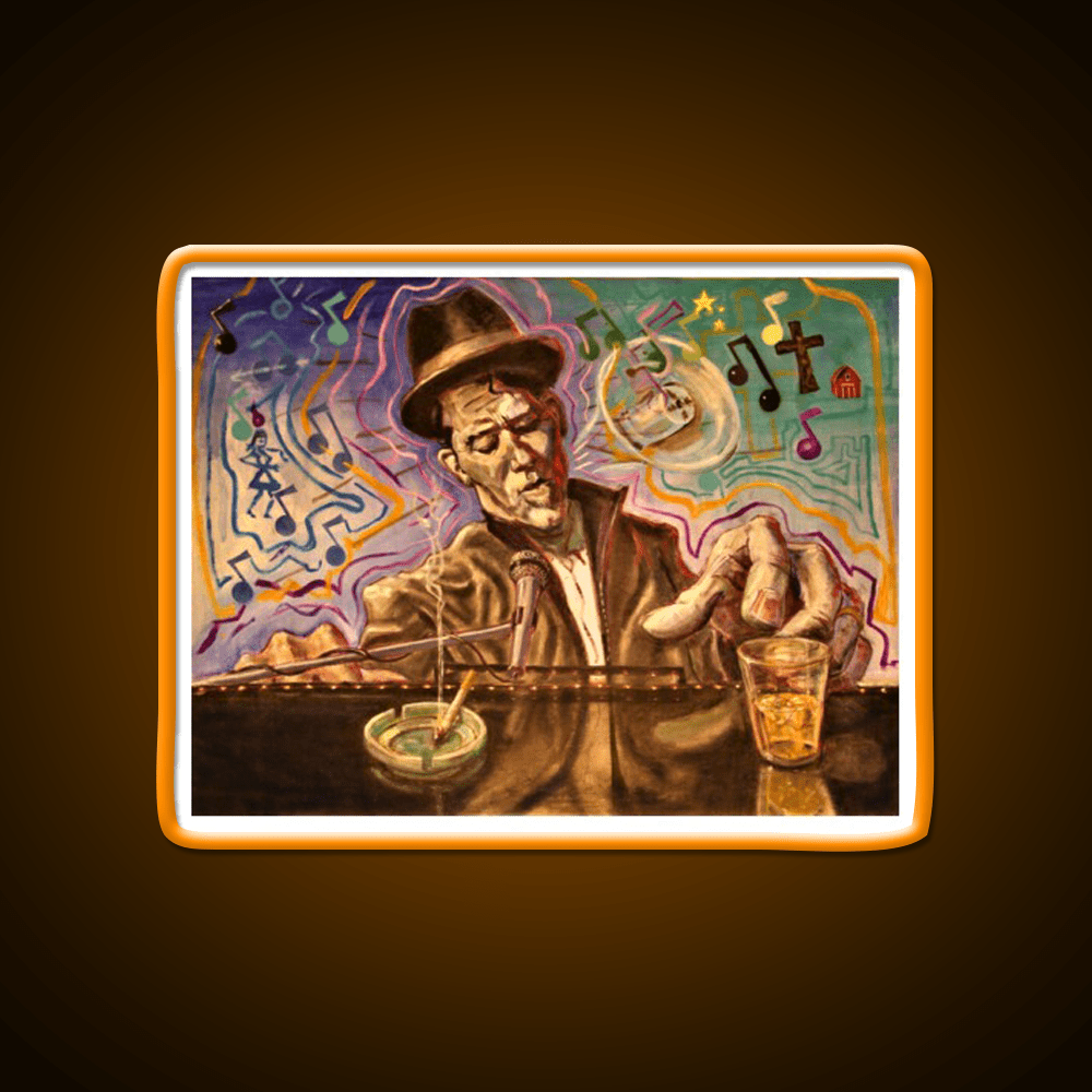 Waltzing Waits Aka Tom Waits Whiskey Drink Bar Led Neon Sign Rgb Color - Shineneon