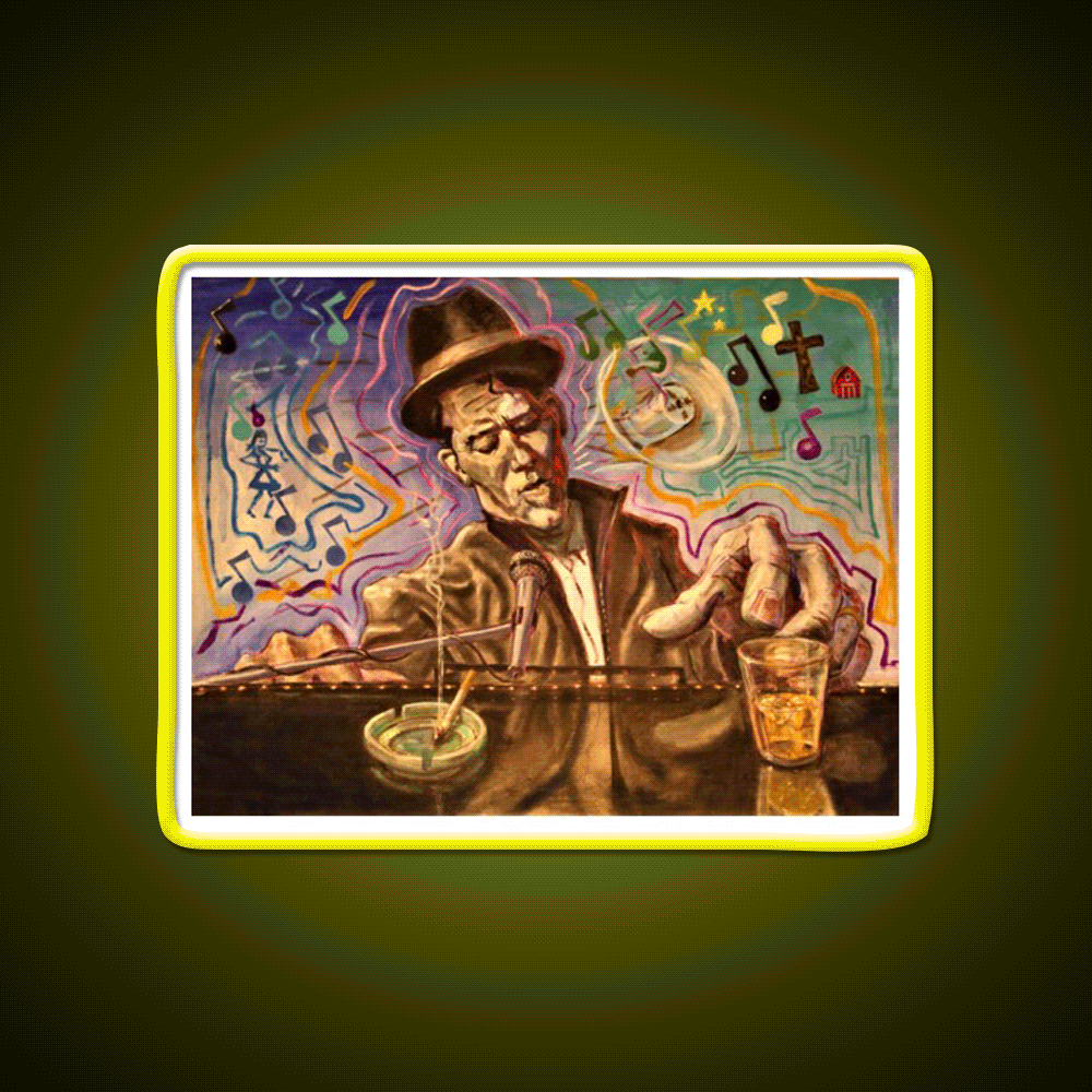 Waltzing Waits Aka Tom Waits Whiskey Drink Bar Led Neon Sign Rgb Color