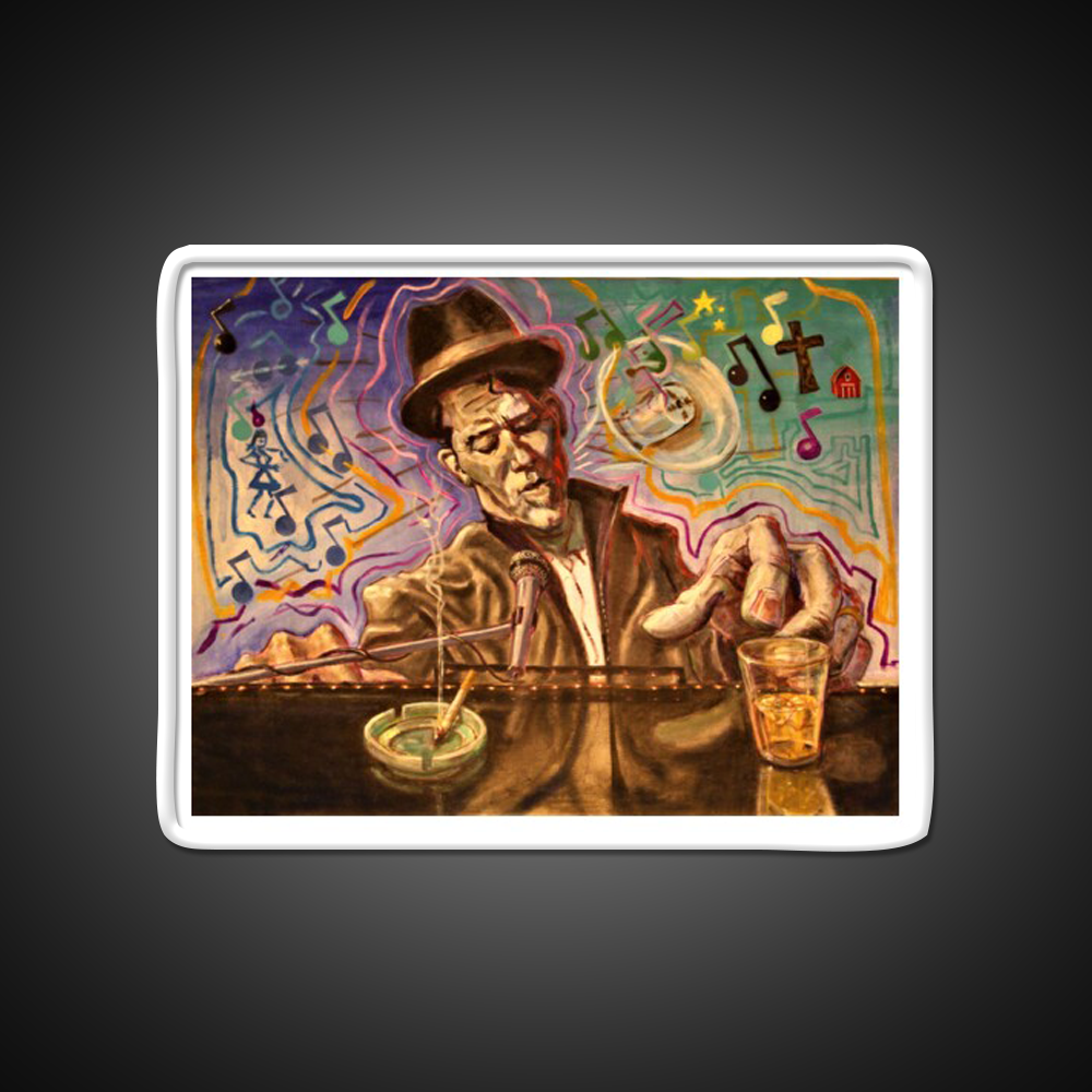 Waltzing Waits Aka Tom Waits Whiskey Drink Bar Led Neon Sign Rgb Color