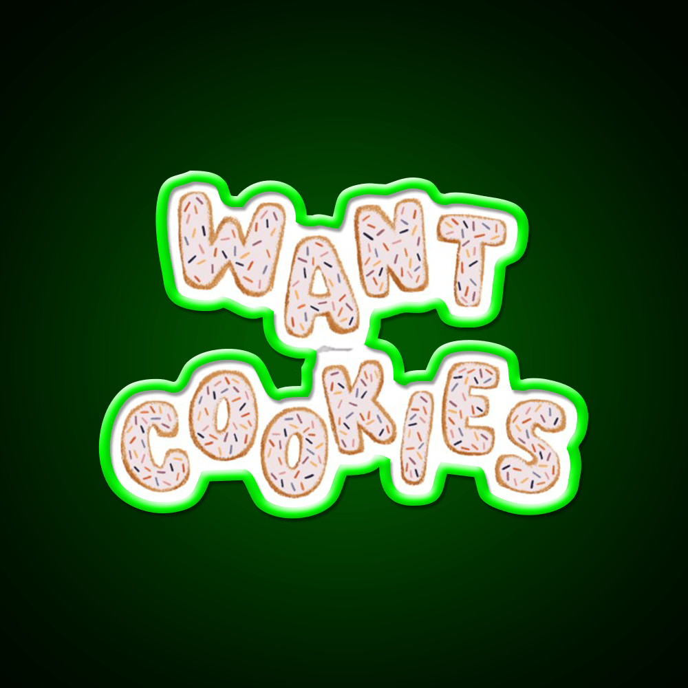 Want Cookies Lettering Pink Snack Food Led Neon Sign Rgb Color - Shineneon