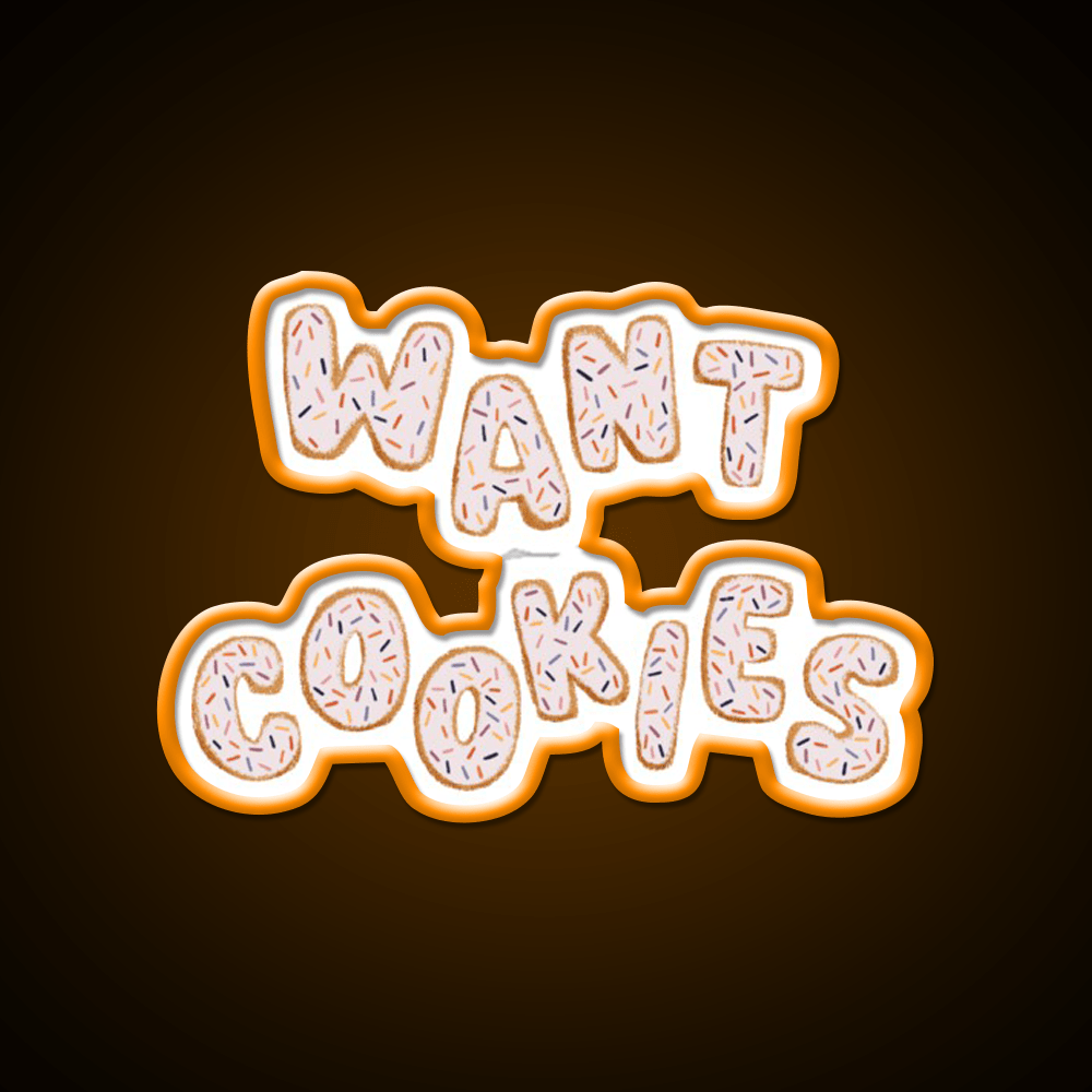 Want Cookies Lettering Pink Snack Food Led Neon Sign Rgb Color - Shineneon
