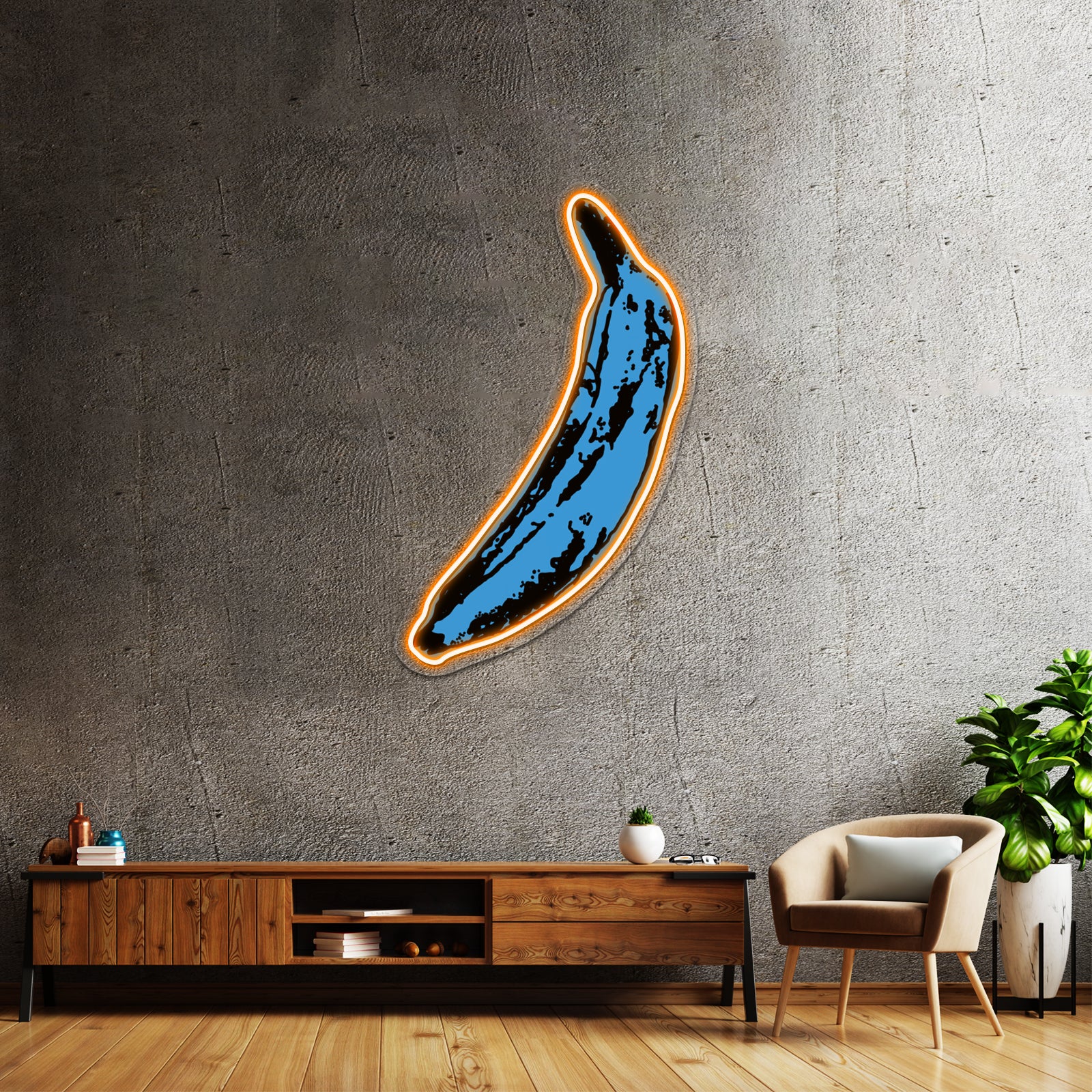 Warhol Banana Blue Artwork Neon Signs Custom | Shineneon