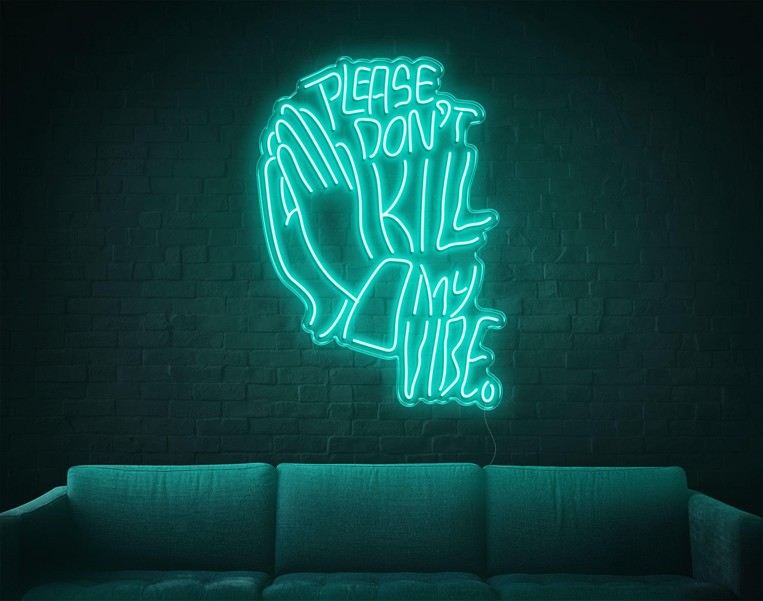 Warm Amber Prayer Hands Please Dont Kill My Vibe Led Neon Sign For Home Decor | Shineneon