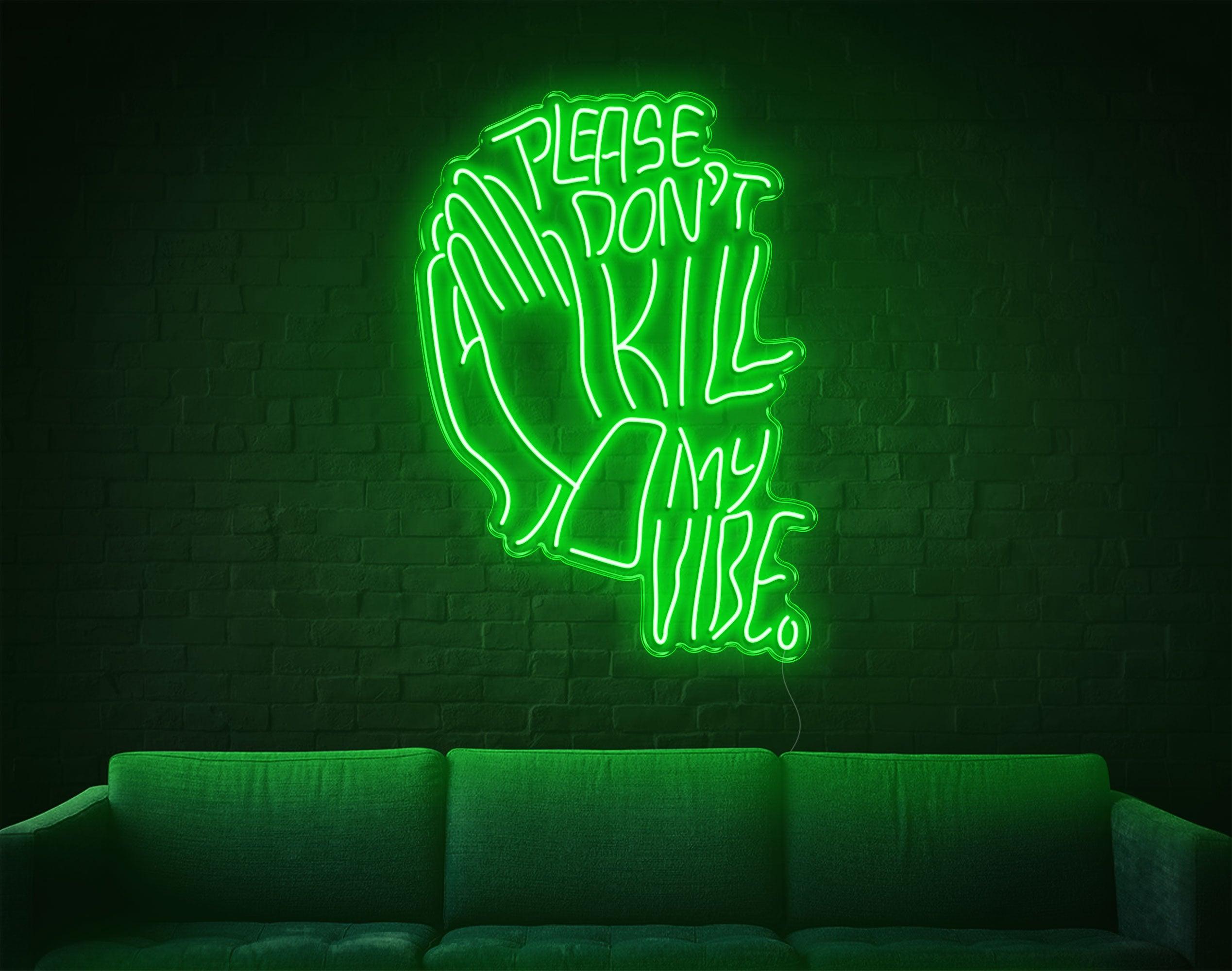 Warm Amber Prayer Hands Please Dont Kill My Vibe Led Neon Sign For Home Decor | Shineneon