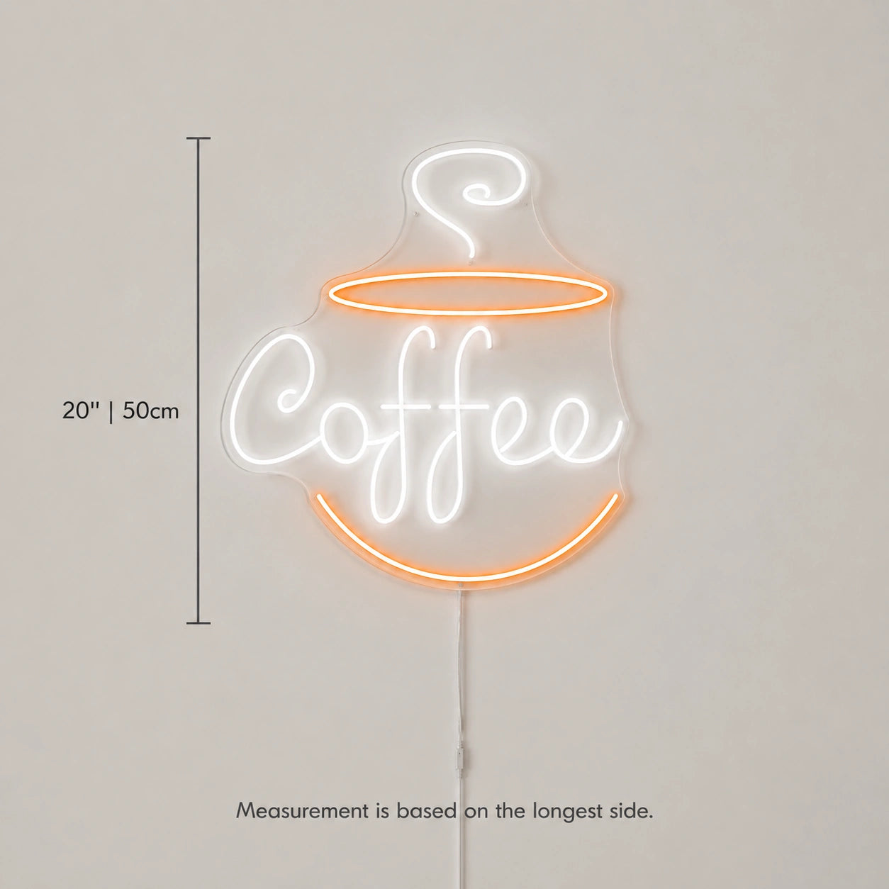 Warm Coffee Wall Neon Sign LED Neon Sign size image