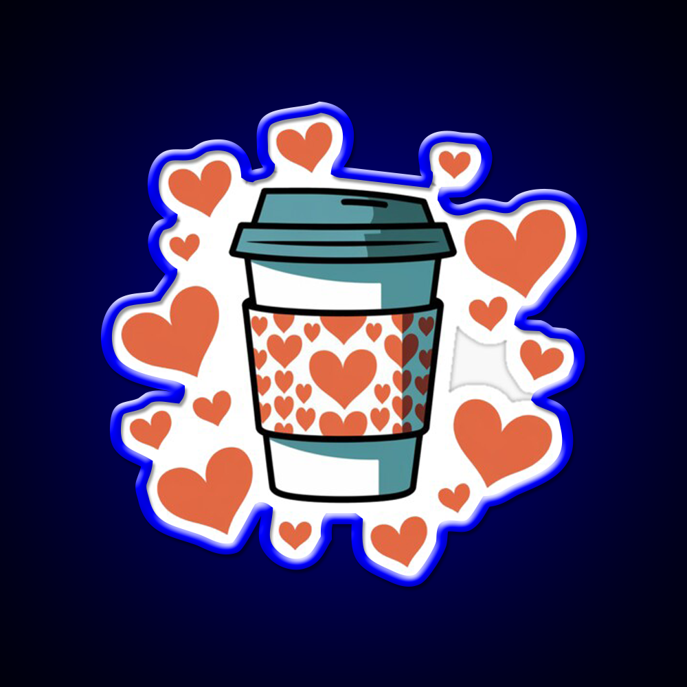 Warm Hearts Warm Coffee Cafe Led Neon Sign Espresso Bar Art Rgb Color