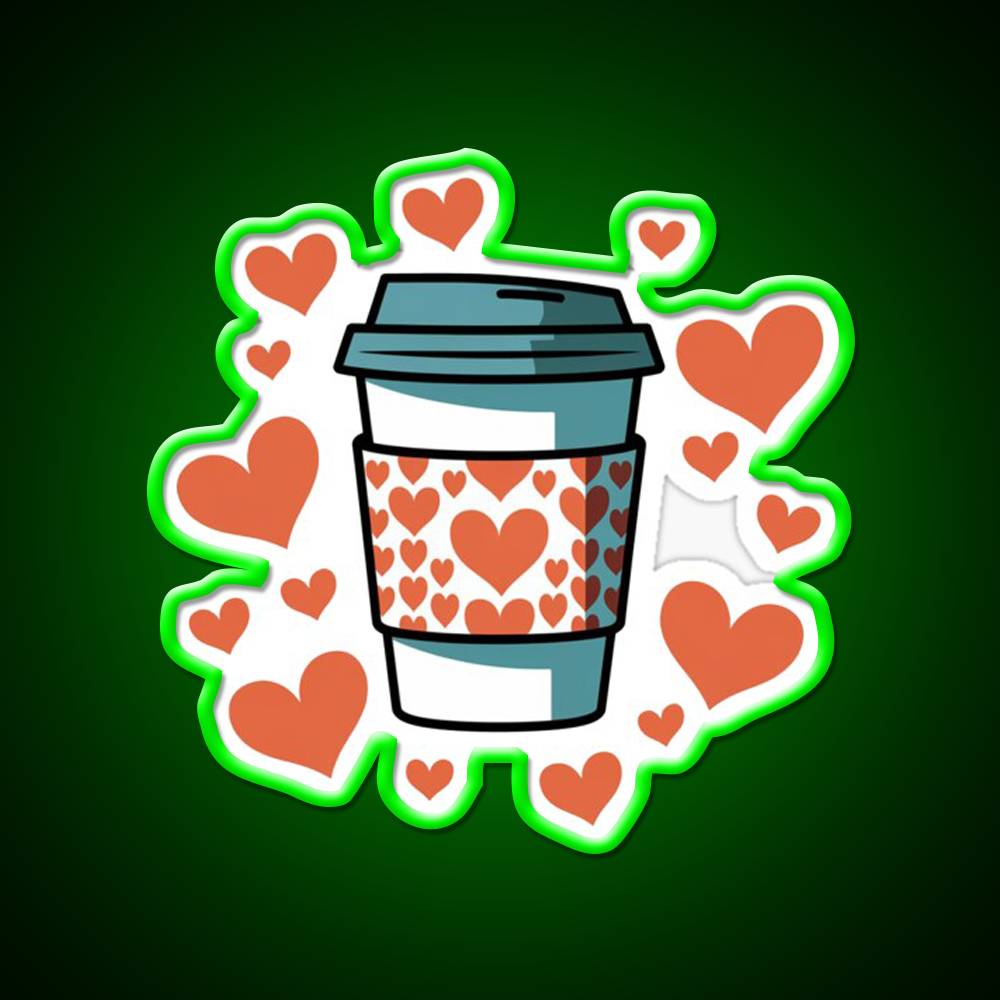 Warm Hearts Warm Coffee Cafe Led Neon Sign Espresso Bar Art Rgb Color