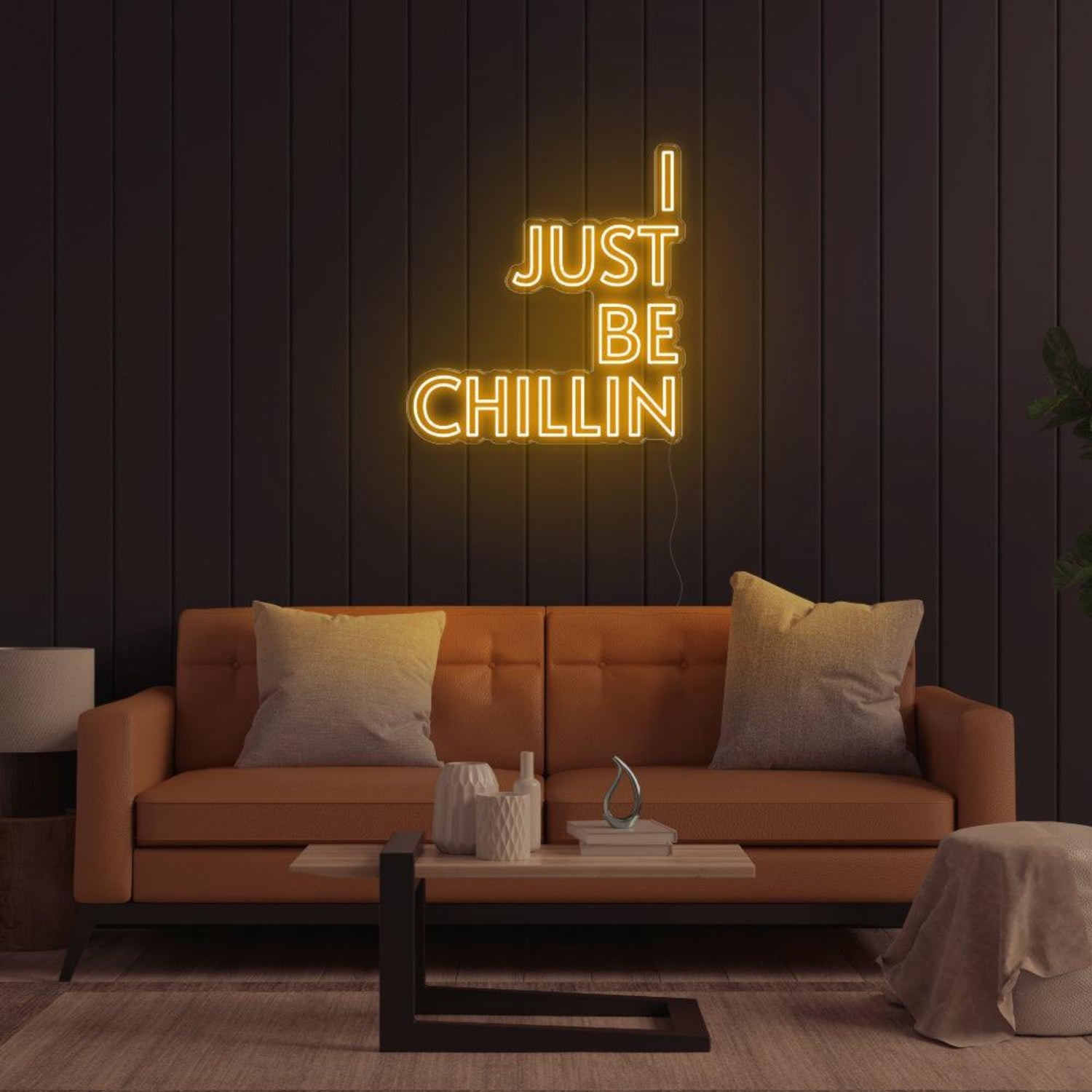 Warm Orange I Just Be Chillin Led Neon Sign For Indoor Living Room Decor | Shineneon