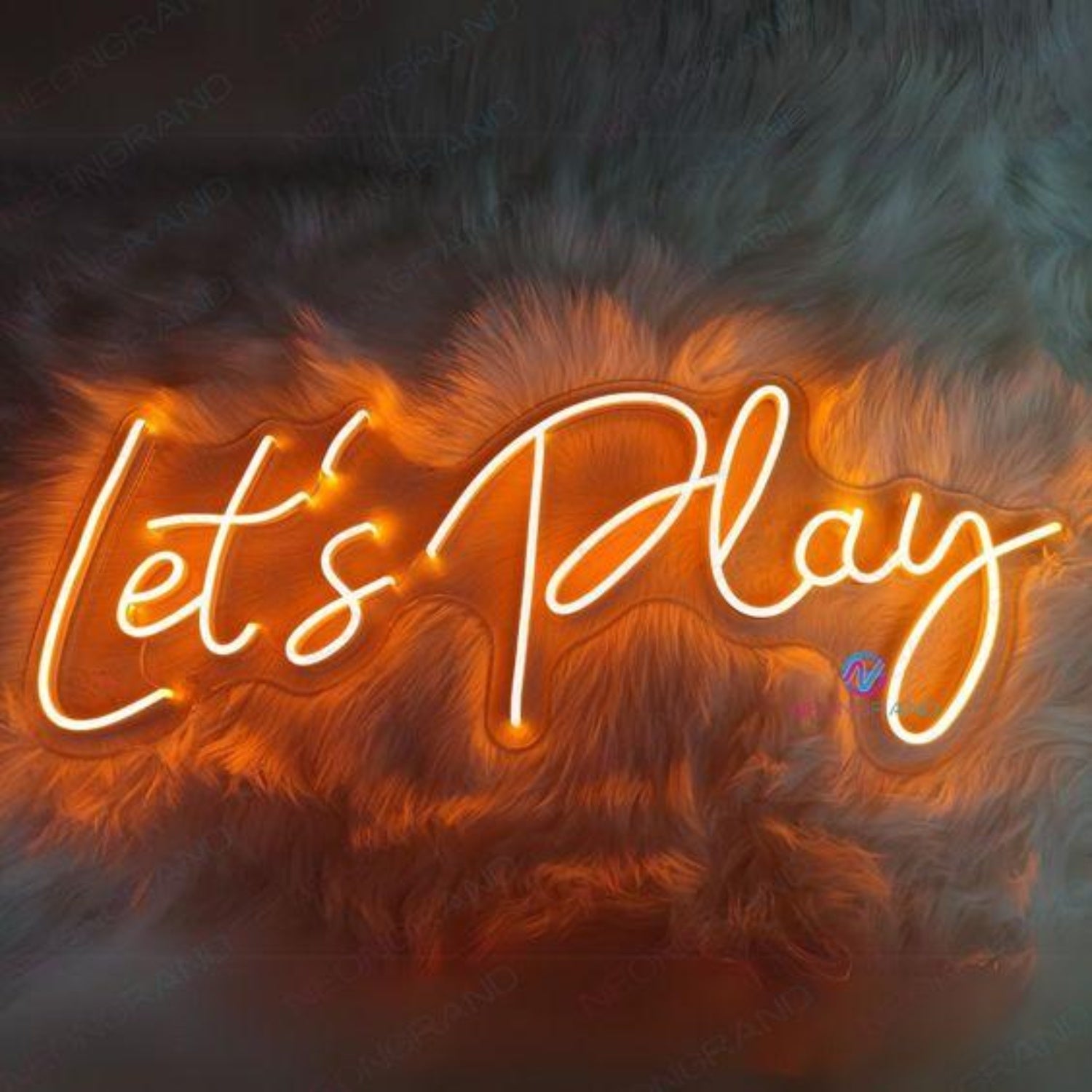 Warm Orange Lets Play LED Neon Sign for Gaming Room Decor | Shineneon