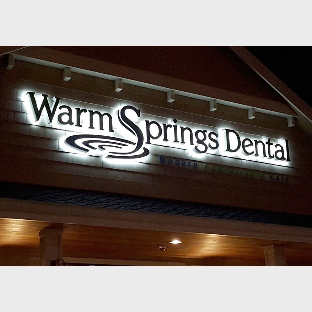Warm Springs Dental 3D Frontlit And Backlit Channel Letter Led Light Sign - Shineneon