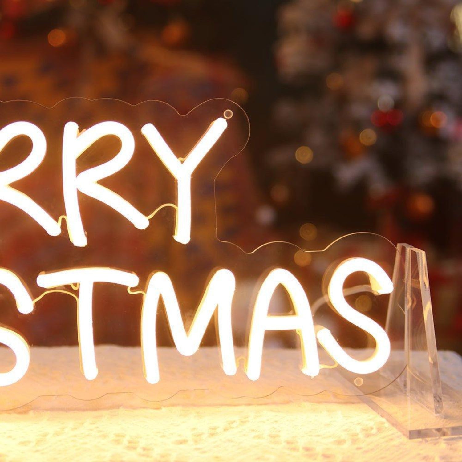 Warm White Merry Christmas Led Neon Sign Festive Indoor Holiday Decor | Shineneon