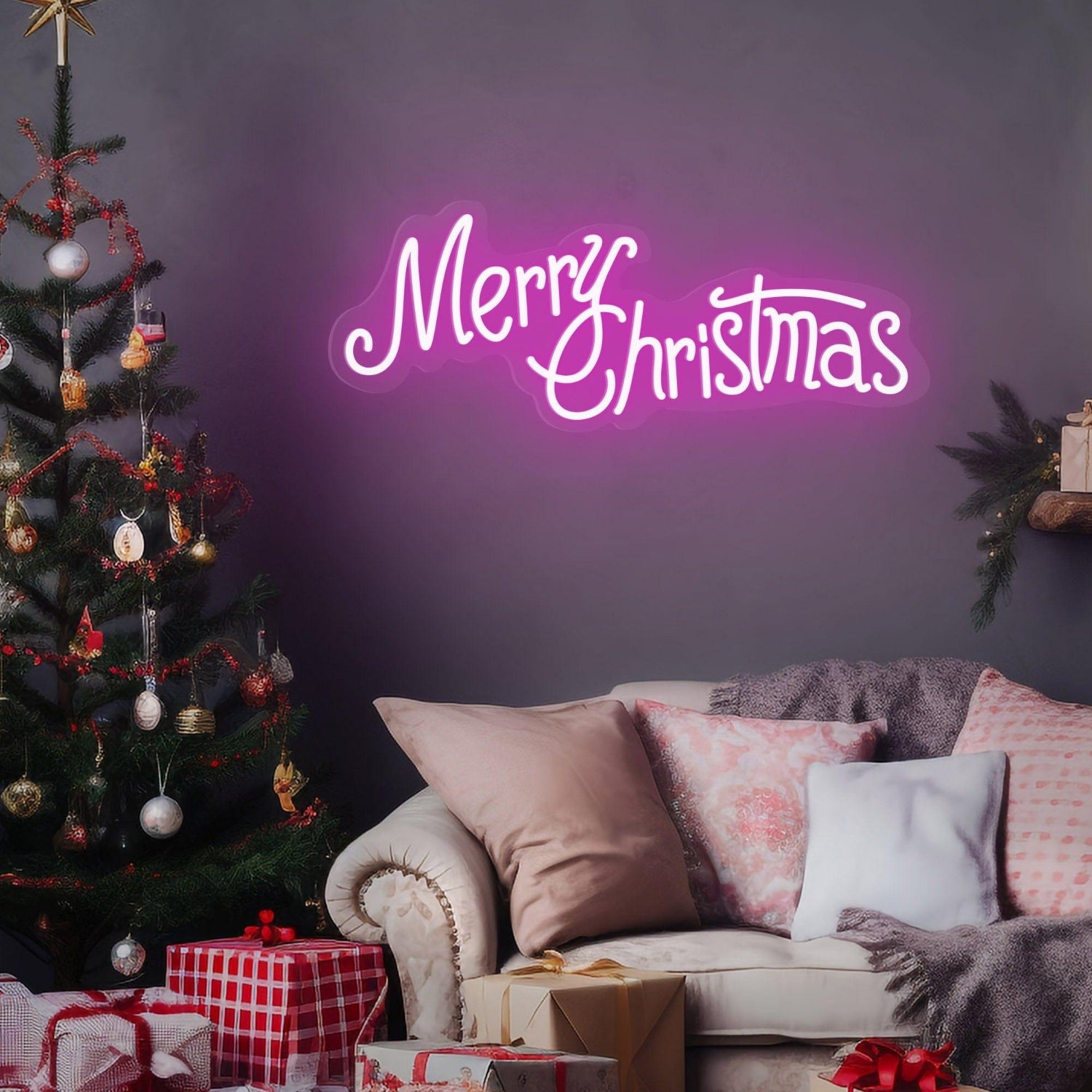 Warm White Merry Christmas Led Neon Sign For Indoor Holiday Decor | Shineneon