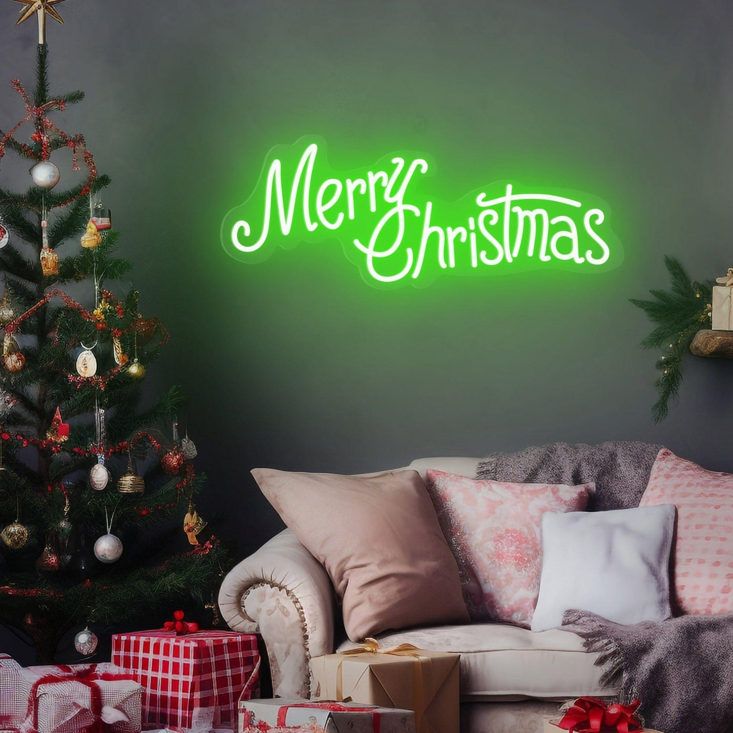 Warm White Merry Christmas Led Neon Sign For Indoor Holiday Decor | Shineneon