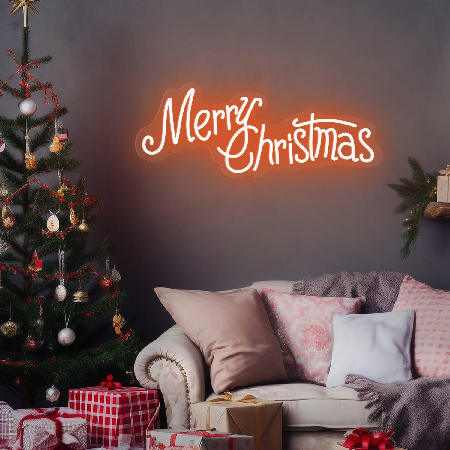 Warm White Merry Christmas Led Neon Sign For Indoor Holiday Decor | Shineneon