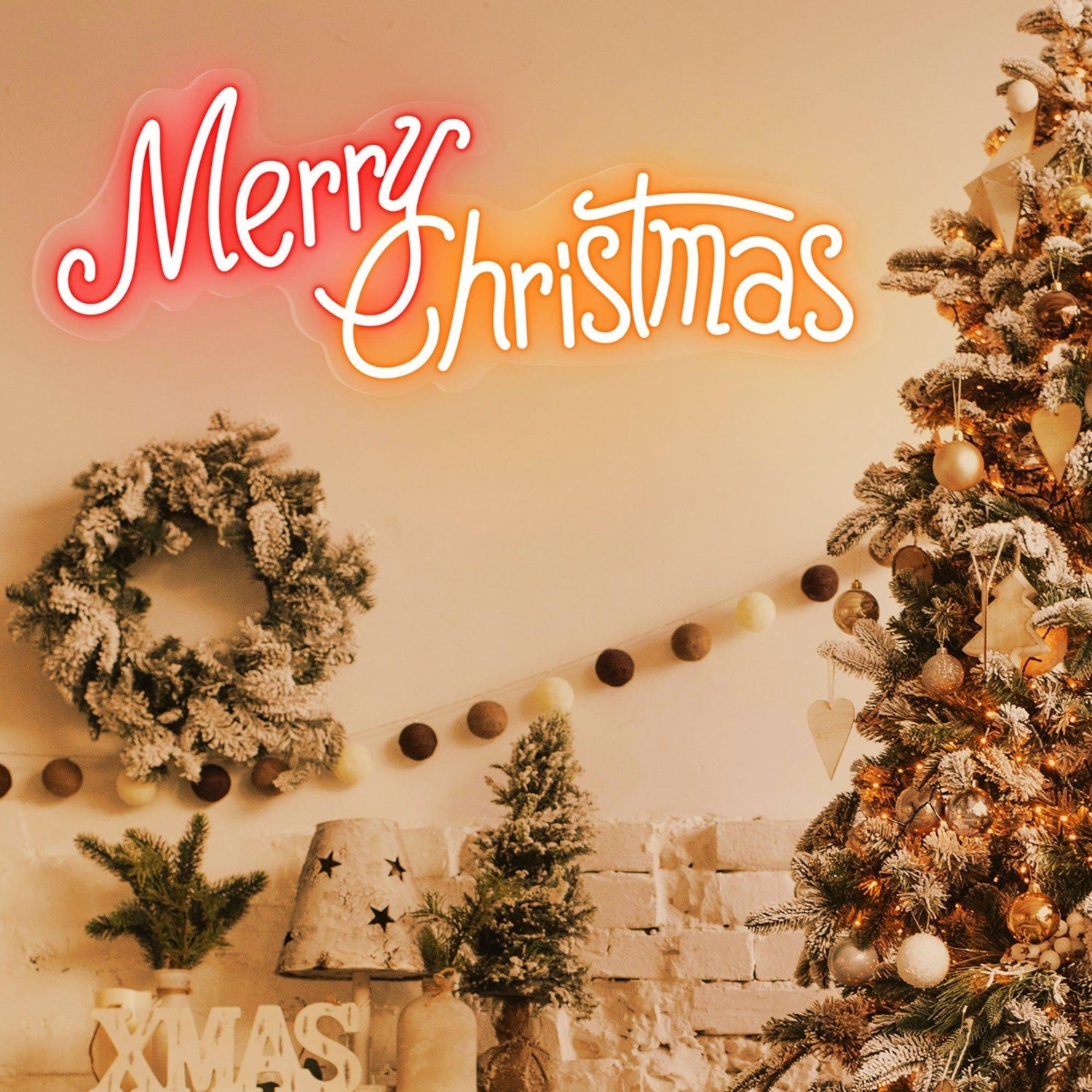 Warm White Merry Christmas Led Neon Sign For Indoor Holiday Decor | Shineneon