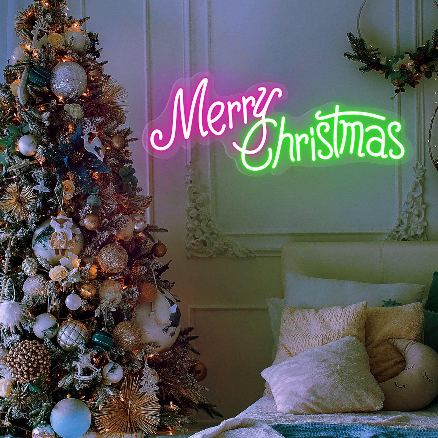Warm White Merry Christmas Led Neon Sign For Indoor Holiday Decor | Shineneon