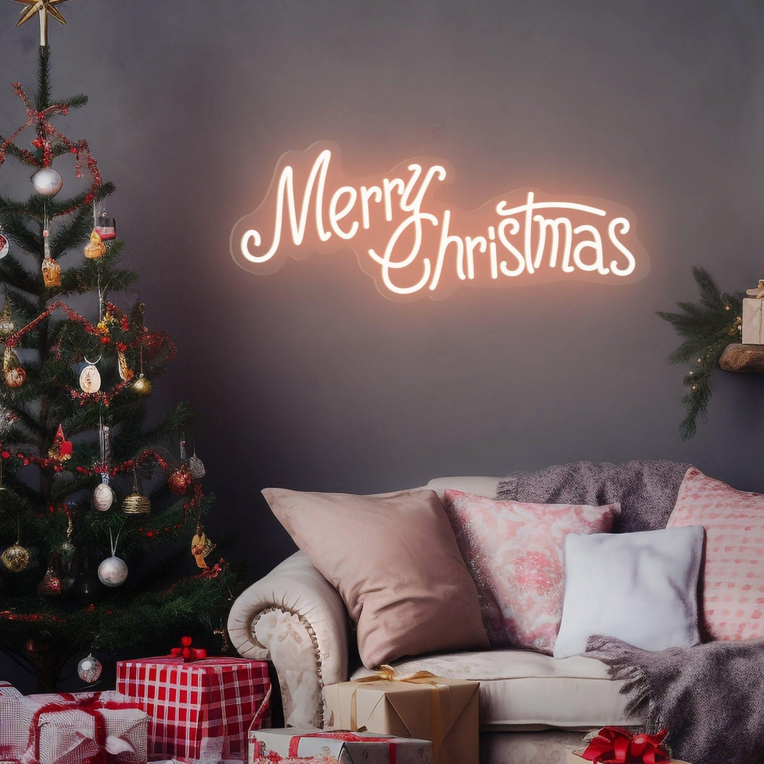 Warm White Merry Christmas Led Neon Sign For Indoor Holiday Decor | Shineneon