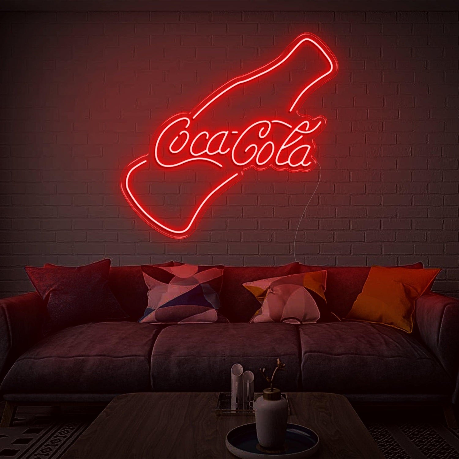 Warm Yellow Coca-Cola Bottle Led Neon Sign For Indoor Brand Decor | Shineneon