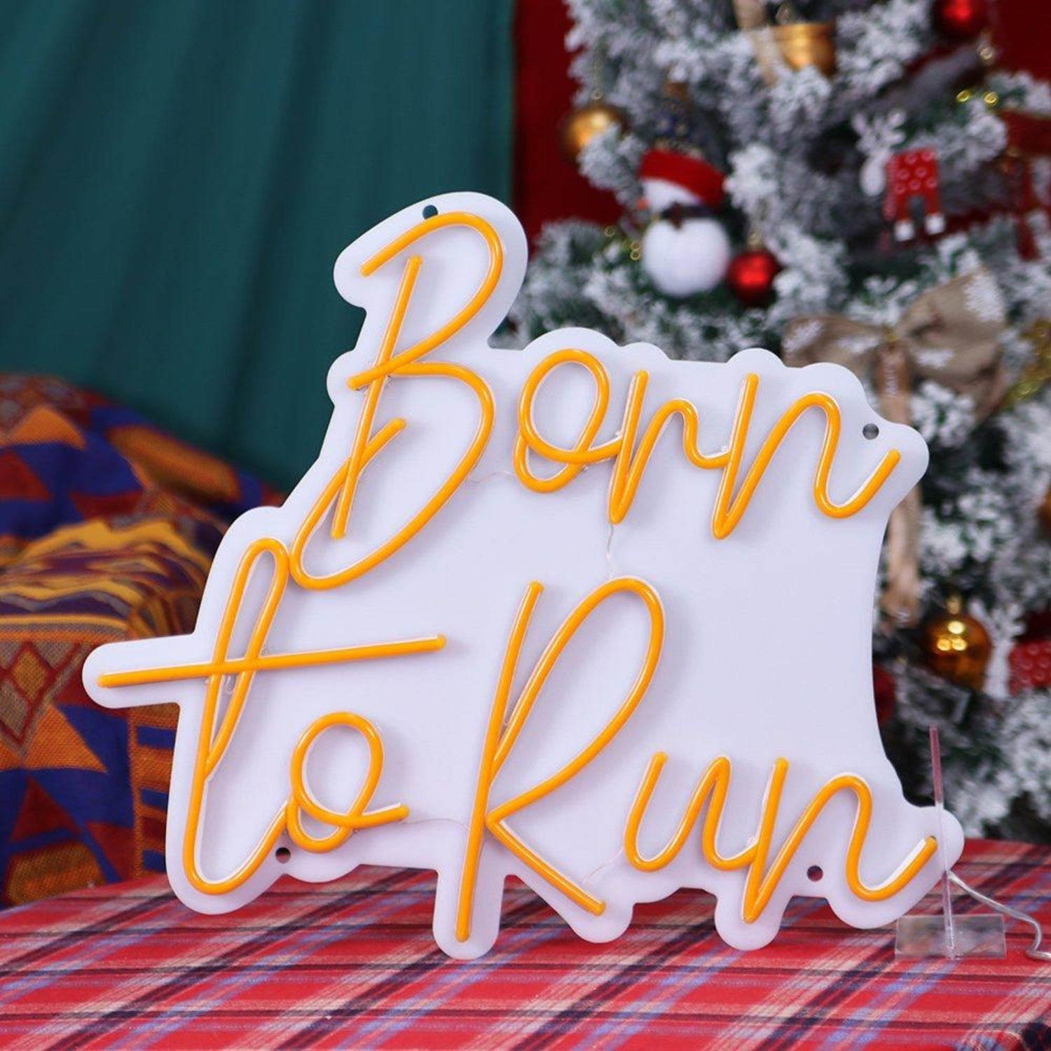 Warm Yellow Cursive Born To Run Led Neon Sign For Festive Home Decor | Shineneon