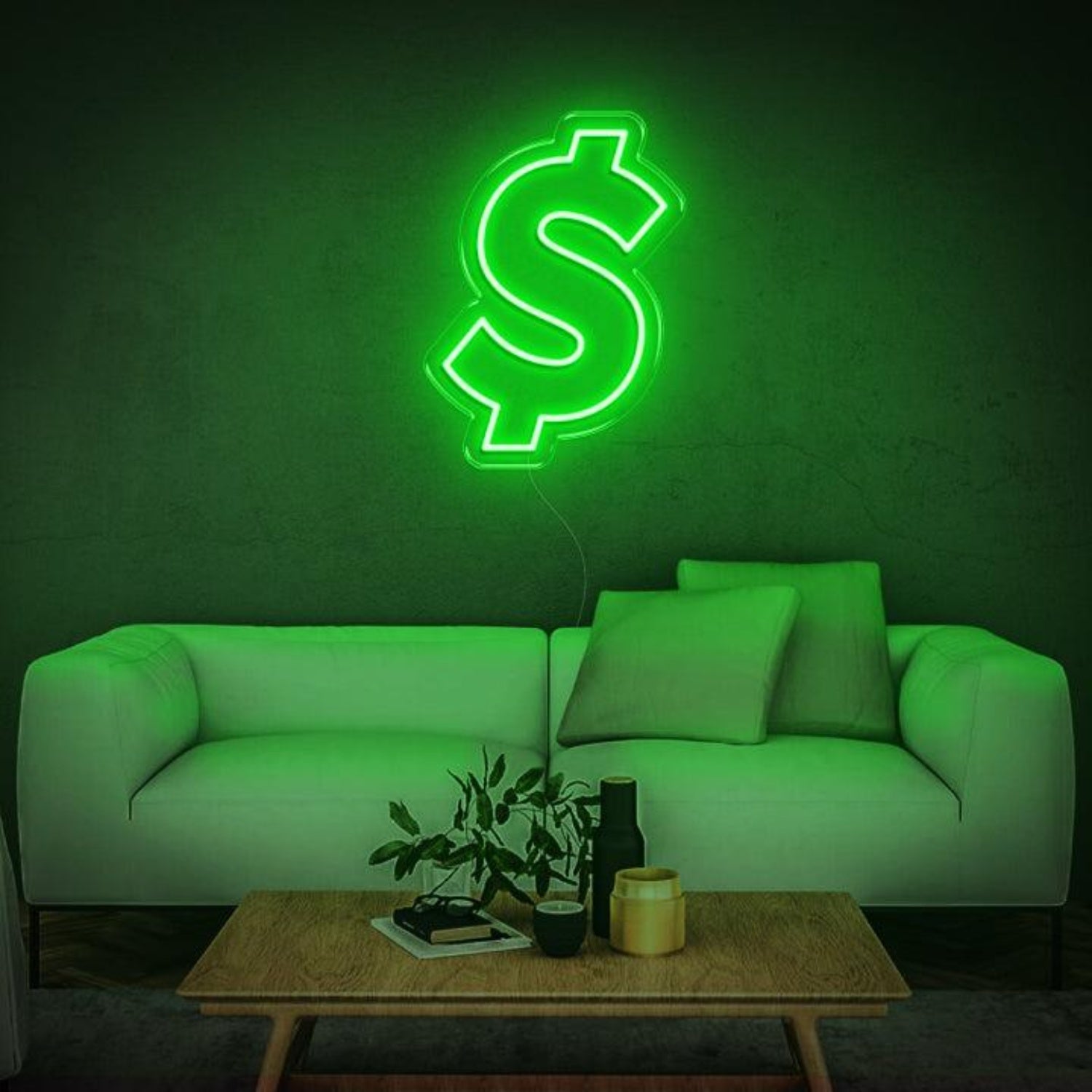Warm Yellow Dollar Symbol Led Neon Sign For Home Shop Decor | Shineneon