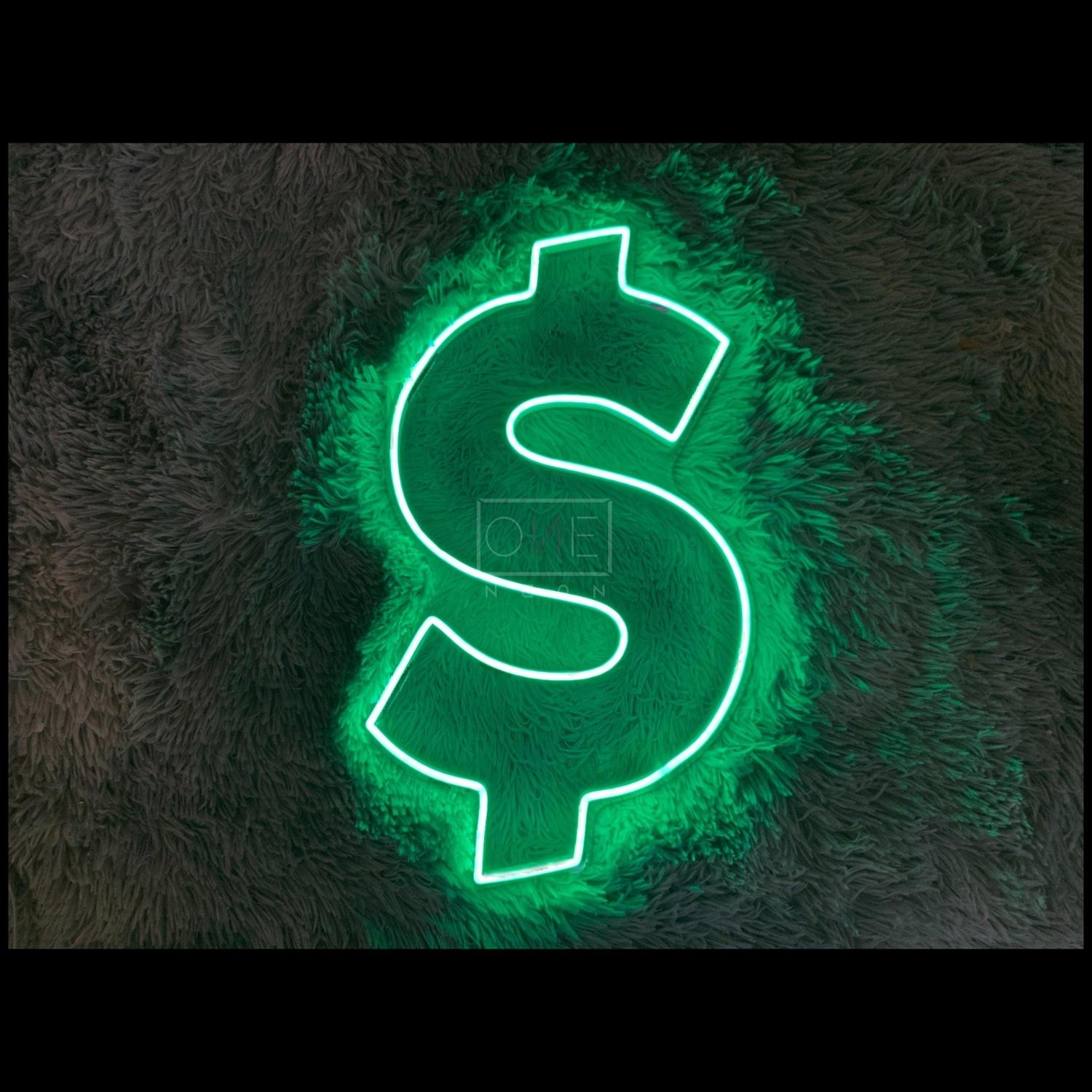 Warm Yellow Dollar Symbol Led Neon Sign For Home Shop Decor | Shineneon